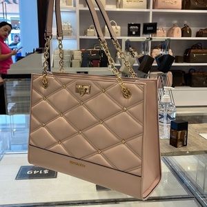 MICHAEL KORS SERENA LARGE EAST WEST CHAIN SHOULDER TOTE POWDER BLUSH COLOR